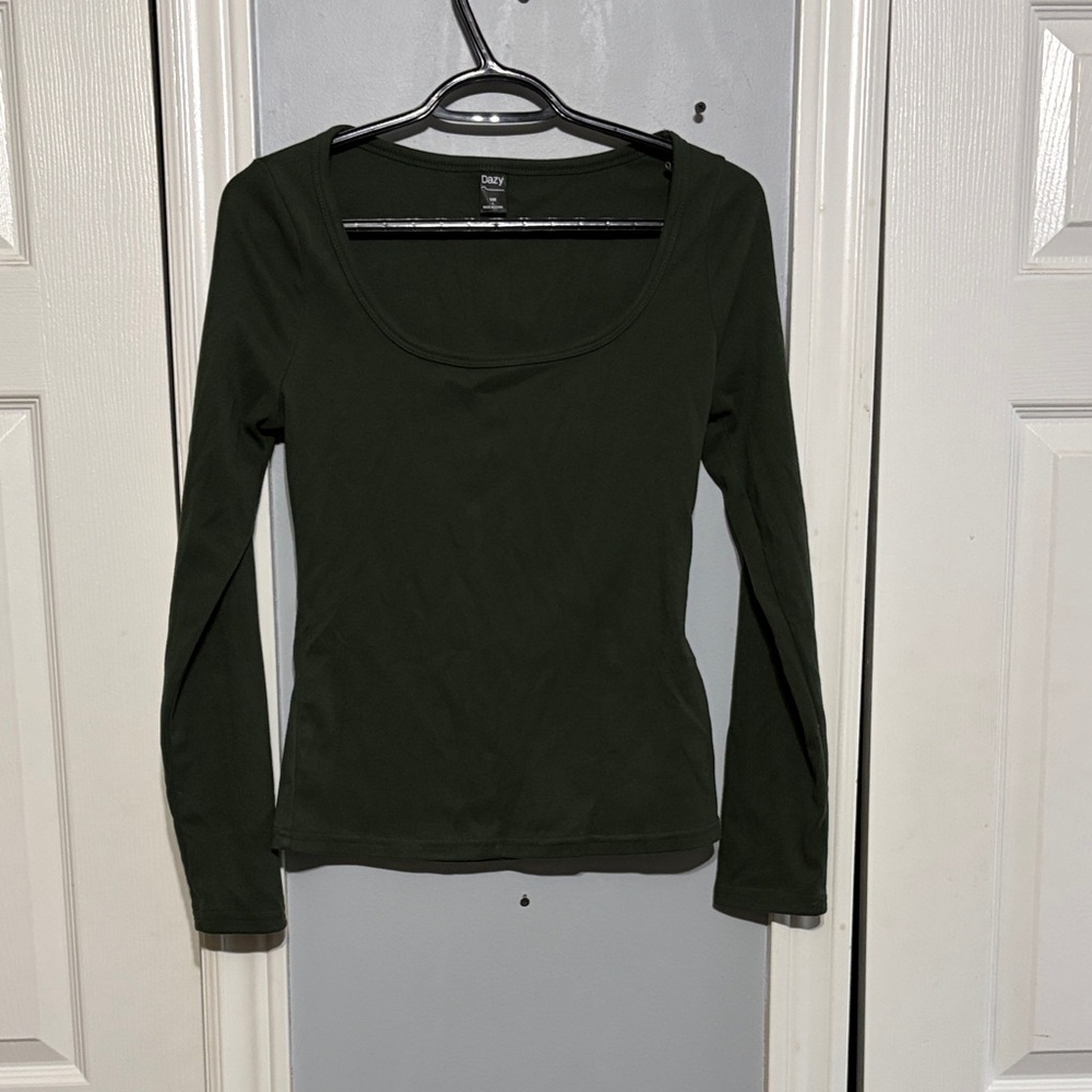 Warm Deep Green Long Sleeve Top - Picture 2 of 6